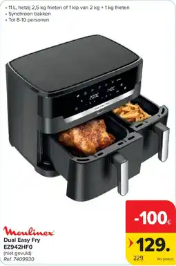 Carrefour Moulinex Dual Easy Fry aanbieding