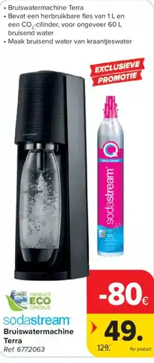 Carrefour Sodastream bruiswatermachine terra aanbieding