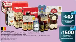 Carrefour Bier in Flesjes en Blikjes Delirium, Stuut, Primus, Tongerlo, Tripel Karmeliet, Waterloo, Gouden Carolus, Blonden Os, Gordon, aanbieding