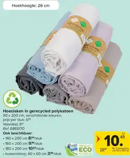 Carrefour Hoeslaken in gerecycled polykatoen aanbieding