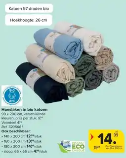Carrefour Hoeslaken in bio katoen aanbieding