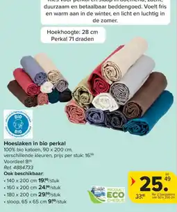 Carrefour Hoeslaken in bio perkal aanbieding