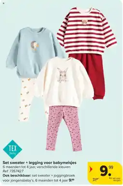 Carrefour Set sweater + legging voor babymeisjes aanbieding