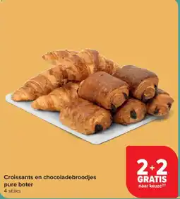 Carrefour Croissants en Chocoladebroodjes Pure Boter aanbieding