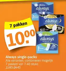 Albert Heijn Always single-packs aanbieding