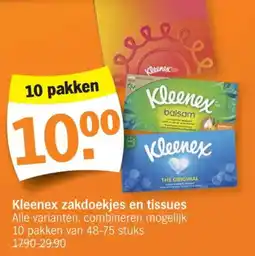 Albert Heijn Kleenex zakdoekjes en tissues aanbieding