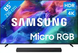Coolblue Samsung Micro RGB 85 R85H (2026) + Samsung HW-QS90H (2026) aanbieding