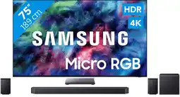 Coolblue Samsung Micro RGB 75 R95H (2026) + Samsung HW-Q990H (2026) aanbieding
