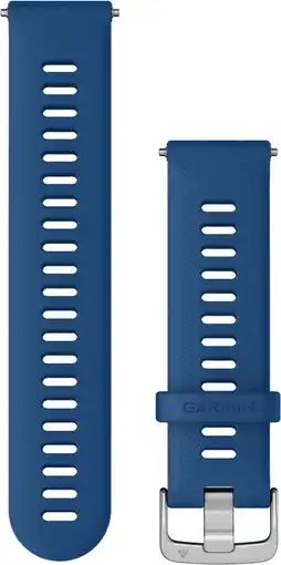 Coolblue Garmin Bracelet en Silicone Bleu/Argent 22 mm aanbieding