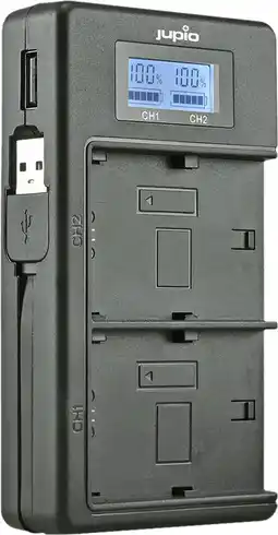 Coolblue Jupio USB Duo Charger LCD pour Canon LP-E17 aanbieding