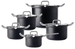 Coolblue BK-Q-Linair Master Verre Noir Batterie de Cuisine 5 Pièces aanbieding