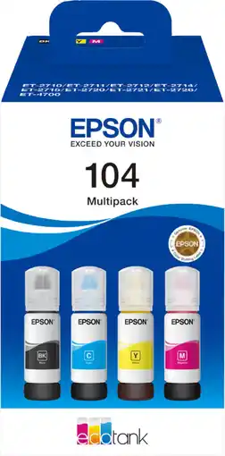 Coolblue Epson 104 Bouteilles d'Encre Pack Combiné Couleur aanbieding