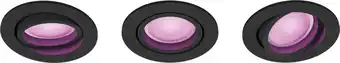 Coolblue Philips Hue Centura Spot Encastré White & Color - Rond - Noir - Lot de 3 aanbieding