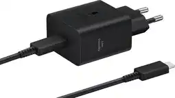 Coolblue Samsung Super Fast Charging Chargeur 45 W Noir + Câble USB-C 1,8 m Matière Synthétique Noir aanbieding