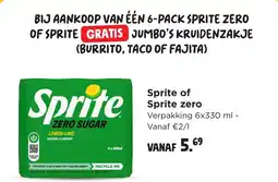 Jumbo Sprite zero sugar aanbieding