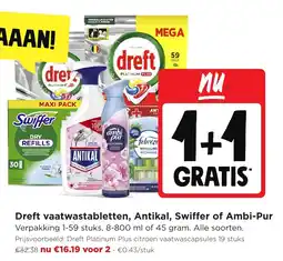 Jumbo Dreft vaatwastabletten, Antikal, Swiffer of Ambi-Pur aanbieding