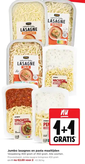 Jumbo lasagnes en pasta maaltijden