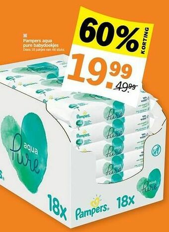 Albert Heijn Pampers aqua pure babydoekjes aanbieding