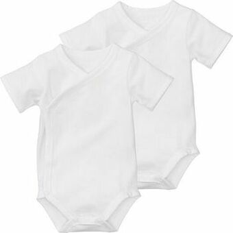 HEMA HEMA 2-pak Baby Rompers Biologisch Katoen Wit (wit) aanbieding