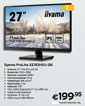 CompuDeals Iiyama prolite x2783hsu-b6 aanbieding