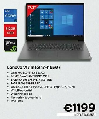 CompuDeals Lenovo v17 intel i7-1165g7 aanbieding