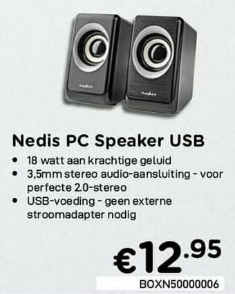 CompuDeals Nedis pc speaker usb aanbieding