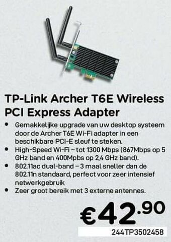 CompuDeals Tp-link archer t6e wireless pci express adapter aanbieding