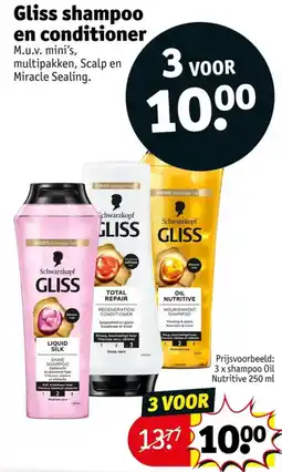 Kruidvat Gliss shampoo en conditioner aanbieding