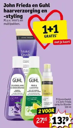 Kruidvat John Frieda en Guhl haarverzorging en -styling aanbieding