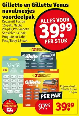 Kruidvat Gillette en Gillette Venus navulmesjes voordeelpak aanbieding