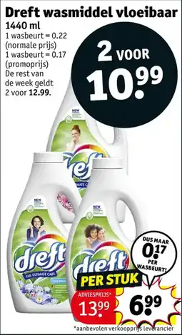 Kruidvat Dreft wasmiddel vloeibaar aanbieding