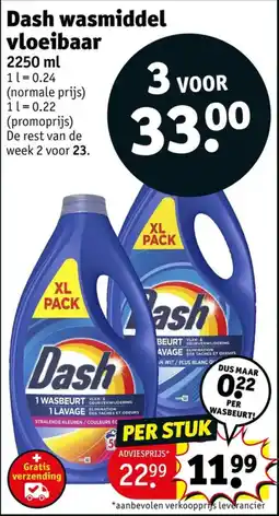 Kruidvat Dash wasmiddel vloeibaar aanbieding