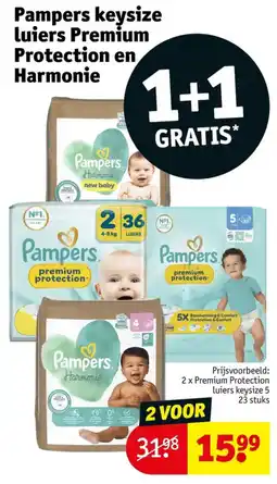 Kruidvat Pampers keysize luiers Premium Protection en Harmonie aanbieding