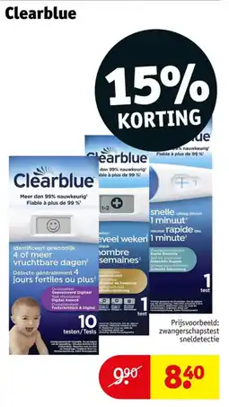 Kruidvat Clearblue zwangerschapstest sneldetectie aanbieding