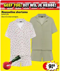 Kruidvat Mousseline shortama aanbieding