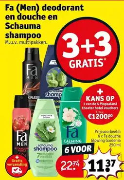 Kruidvat Fa (Men) deodorant en douche en Schauma shampoo aanbieding