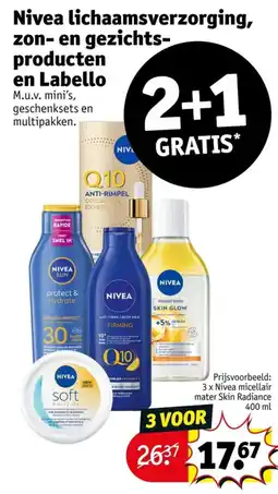 Kruidvat Nivea lichaamsverzorging, zon- en gezichtsproducten en Labello aanbieding