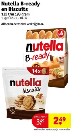 Kruidvat Nutella B-ready en Biscuits aanbieding