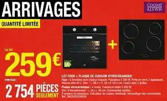 Cooke + lewis lot four + plaque de cuisson vitrocéramique