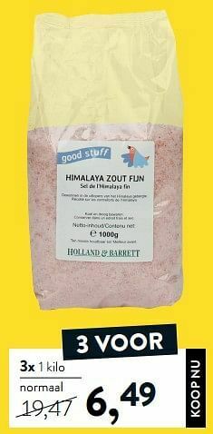 Holland & Barrett Himalaya zout fijn aanbieding