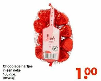 Wibra Chocolade hartjes aanbieding