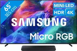 Coolblue Samsung Micro RGB 65 R85H (2026) + Samsung HW-S60D Zwart (2024) aanbieding