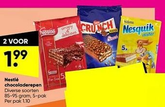 Big Bazar Nestlé chocoladerepen aanbieding