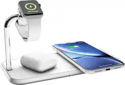 Coolblue Zens Dual & Apple Watch Chargeur sans fil en Aluminium 10 W Blanc aanbieding