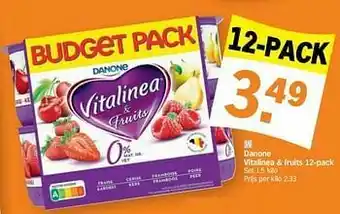 Albert Heijn Danone vitalinea + fruits aanbieding