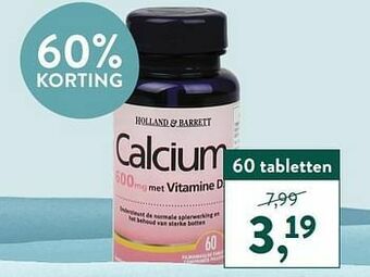 Holland & Barrett Calcium met vitamine d3 aanbieding