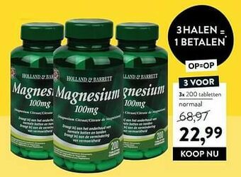 Holland & Barrett Magnesium aanbieding