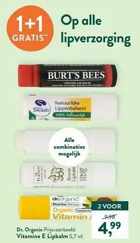 Holland & Barrett Vitamine e lipbalm aanbieding