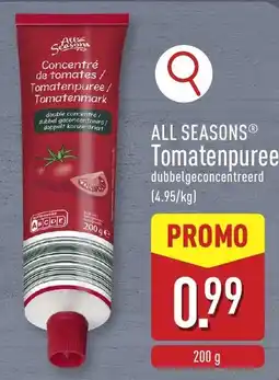 ALDI All Seasons Tomatenpuree aanbieding
