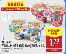 ALDI Vanille- of aardbeiyooghurt aanbieding
